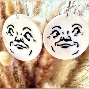 The Wild Taurus Acrylic Laser Engraved Moon Face Earrings